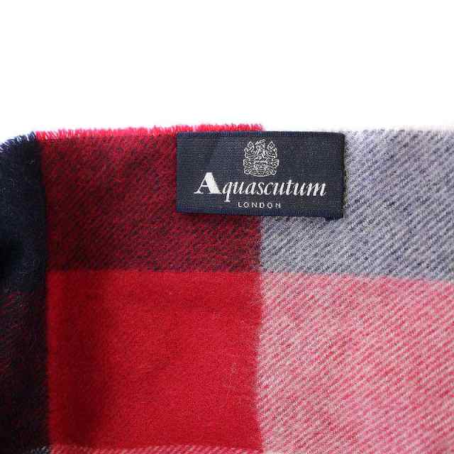 【未使用】アクアスキュータム Aquascutum カシミヤ ストライプ フリンジマフラー グレーxベージュ【メンズ】