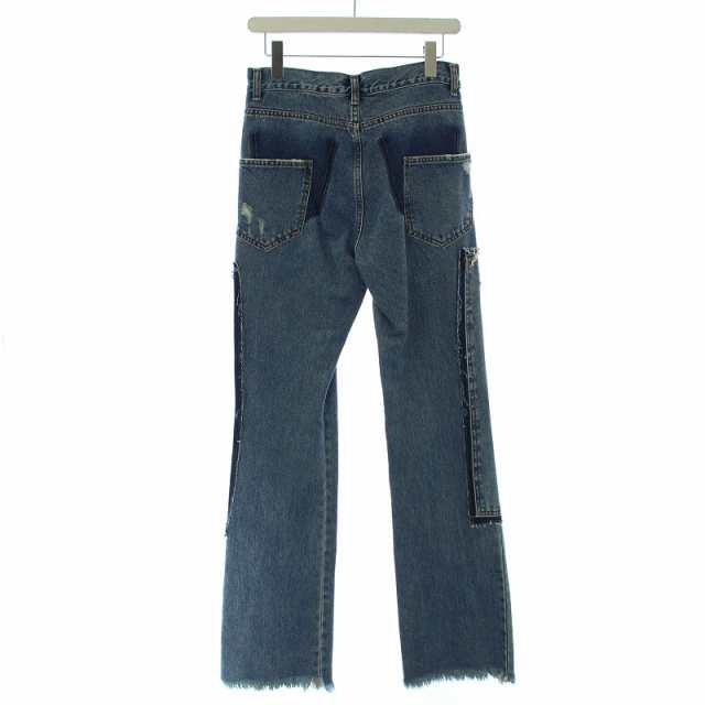 中古】ウェルダン 2021年製 BLUE WASHED PATCH WORK JEANS デニム