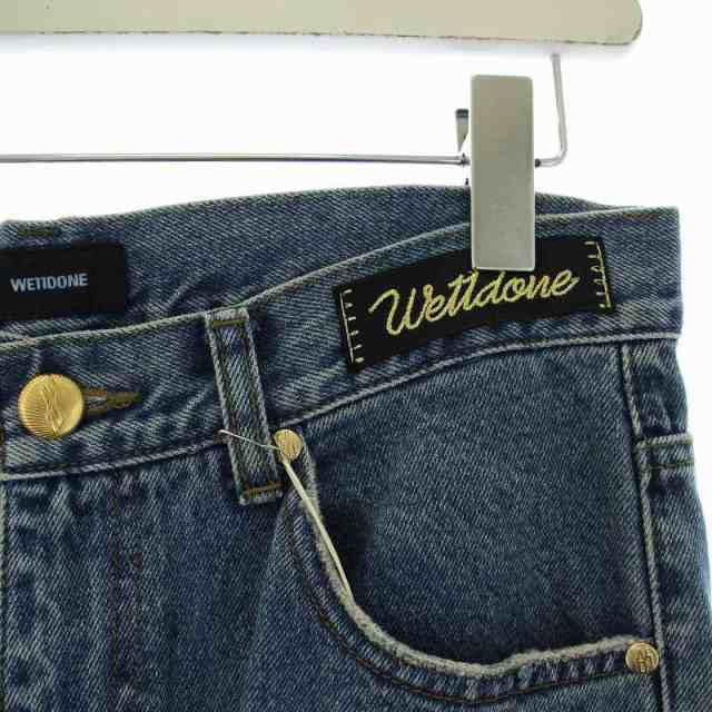 【中古】ウェルダン 2021年製 BLUE WASHED PATCH WORK JEANS デニム パッチワークジーンズ パンツ M 青  レディース｜au PAY マーケット