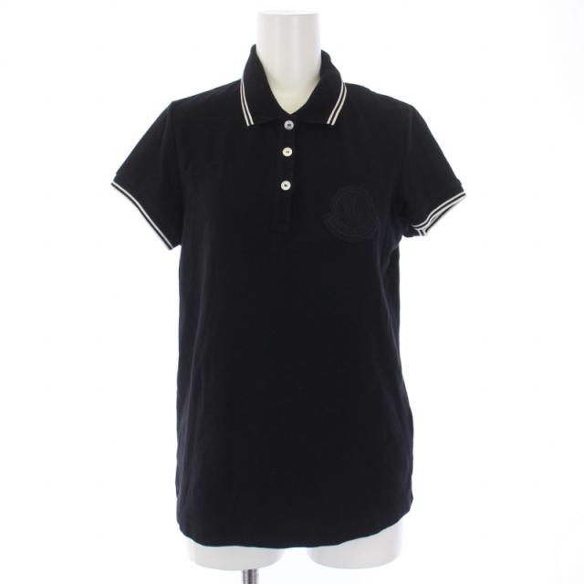 【中古】モンクレール MONCLER MAGLIA MANICA CORTA ポロシャツ 半袖 ワッペン S 黒 レディースの通販は 8,740円