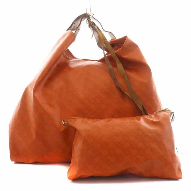 【中古】ゲラルディーニ GHERARDINI ハンドバッグ ポーチ付き オレンジ /AN13 ▲H レディースの通販は