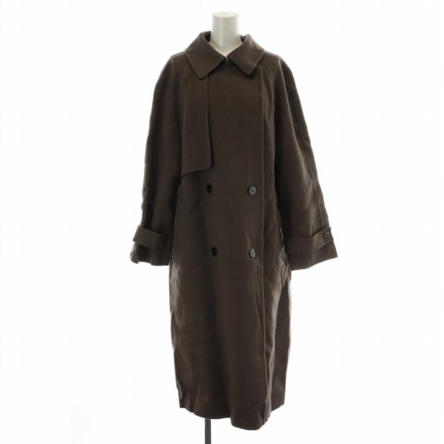 【中古】セオリーリュクス theory luxe 22AW NEW MOTION BOHELI トレンチコート カシミヤ混 ダブル ウール 38 茶
