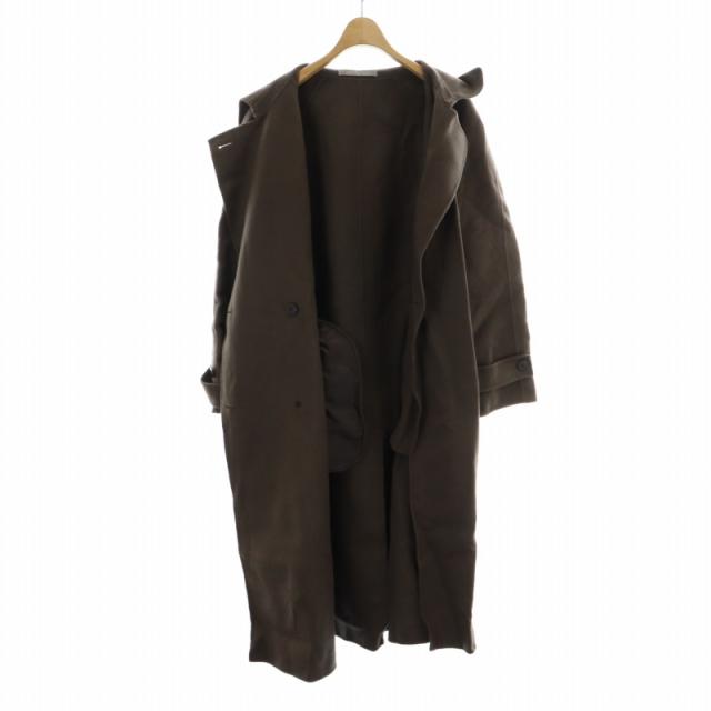 【中古】セオリーリュクス theory luxe 22AW NEW MOTION BOHELI トレンチコート カシミヤ混 ダブル ウール 38 茶_3