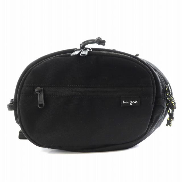 【中古】未使用品 ハグー HUGOO ヒップシート ショルダーバッグ 黒 ブラック /AN16 レディースの通販は
