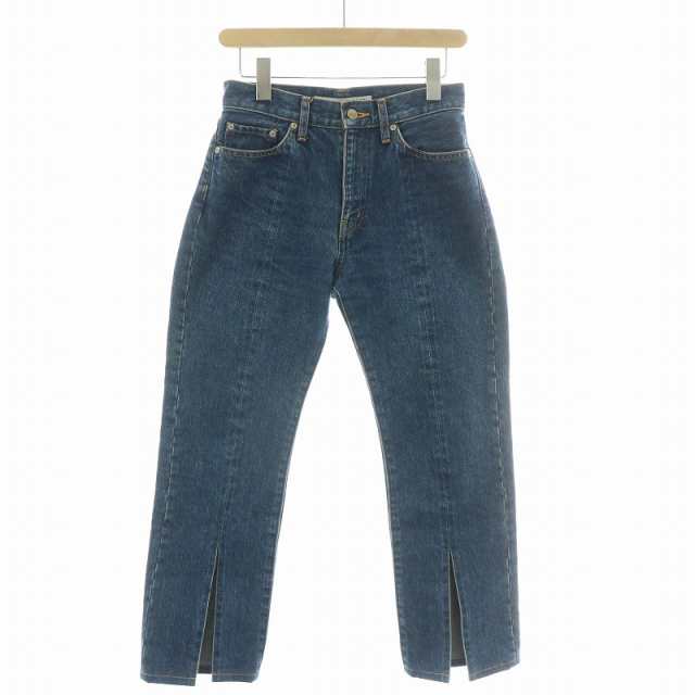 【中古】ジョンローレンスサリバン ウォッシュドデニムスリットパンツ ジーンズ ジップフライ S インディゴ JLSW-35