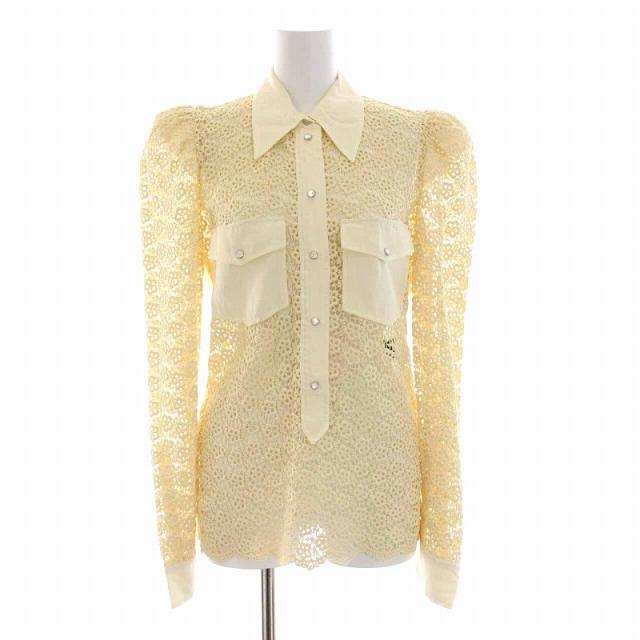 【中古】未使用品 ISABEL MARANT 2021年製 EWEN ブラウス シャツ 総レース 花柄 刺繍 パフスリーブ 長袖 38 M