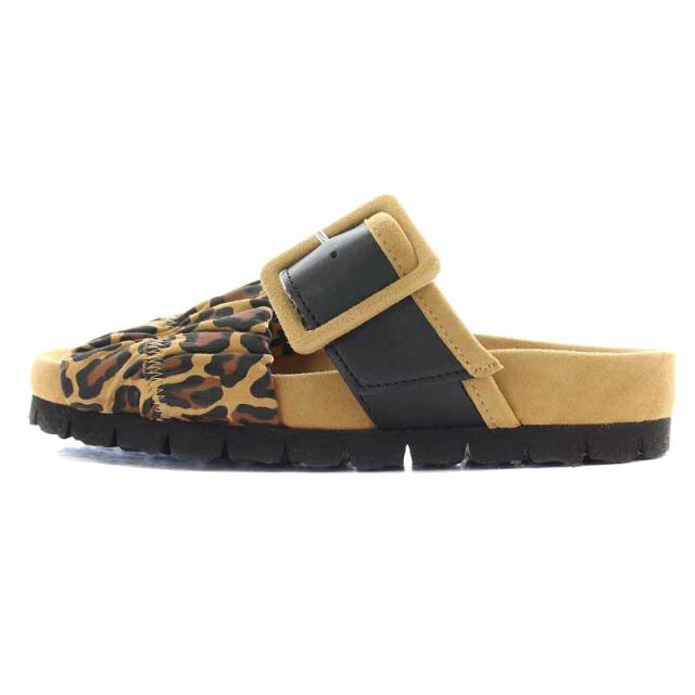 【中古】ピエールアルディ PIERRE HARDY サンダル レザー 切替 ヒョウ柄 レオパード柄 37 23.5cm 茶 ブラウン