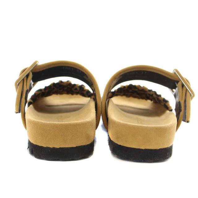 【中古】ピエールアルディ PIERRE HARDY サンダル レザー 切替 ヒョウ柄 レオパード柄 37 23.5cm 茶 ブラウン