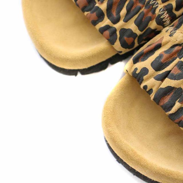 【中古】ピエールアルディ PIERRE HARDY サンダル レザー 切替 ヒョウ柄 レオパード柄 37 23.5cm 茶 ブラウン