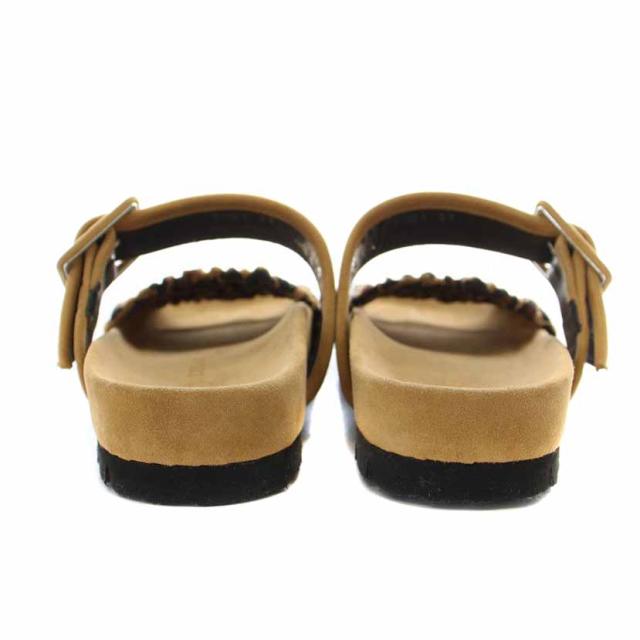 【中古】ピエールアルディ PIERRE HARDY サンダル レザー 切替 ヒョウ柄 レオパード柄 37 23.5cm 茶 ブラウン