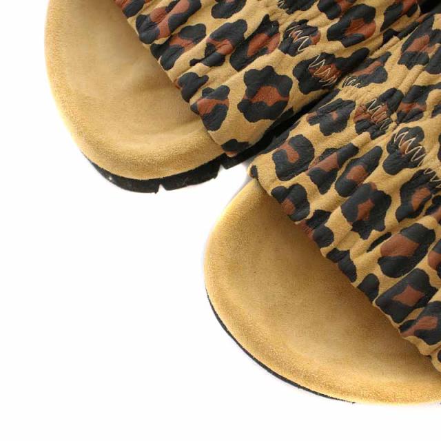 【中古】ピエールアルディ PIERRE HARDY サンダル レザー 切替 ヒョウ柄 レオパード柄 37 23.5cm 茶 ブラウン