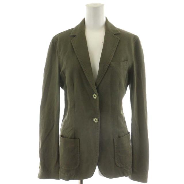 【中古】チルコロ1901 CIRCOLO1901 カノコテーラードジャケット シングル コットン 42 L カーキ