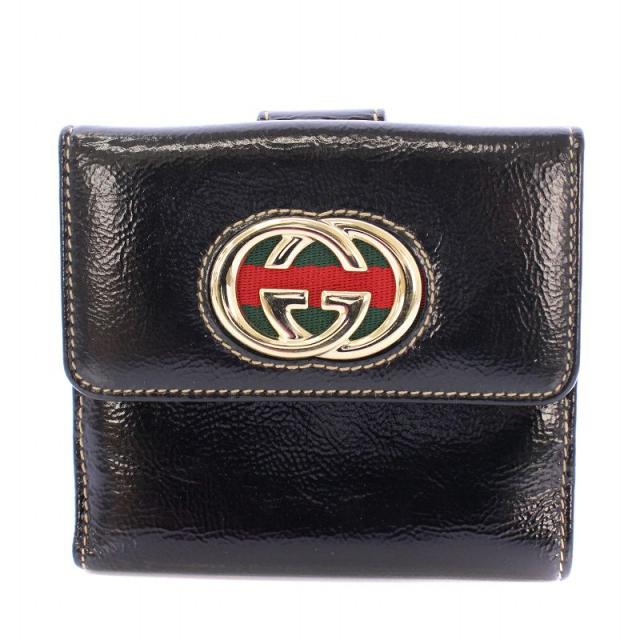 GUCCIグッチコンパクト財布2つ折りレザーインターロッキング GUCCI（グッチ） 財布 レディース ブランド 二つ折り財布 インター