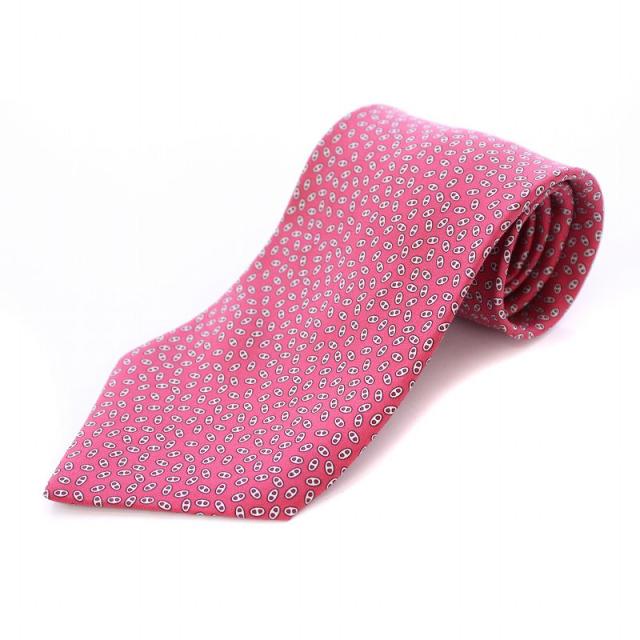 HERMES H柄ピンクネクタイ