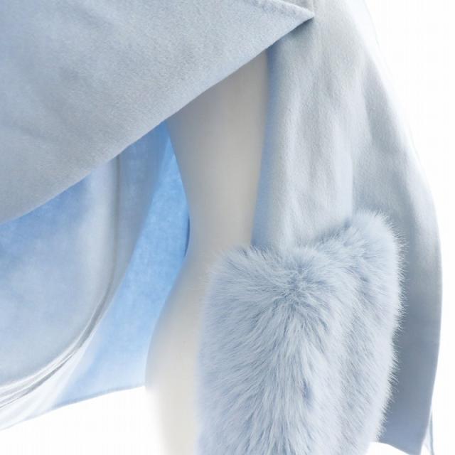 【中古】セルフォード CELFORD 23AW ファーポケットリバーケープジャケット ウール アウター F 水色 中古】セルフォード CELFORD 23AW ファーポケットリバーケープ