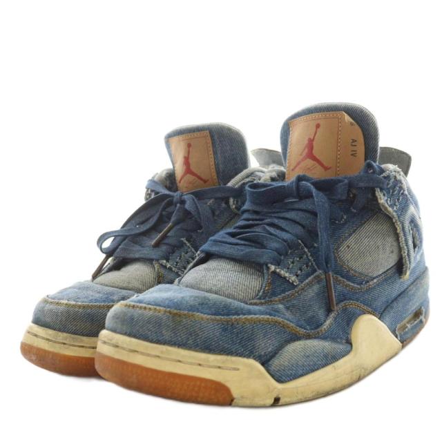 【中古】ナイキ × リーバイス エアジョーダン デニム スニーカー シューズ US10 28.0cm インディゴ AO2571-401