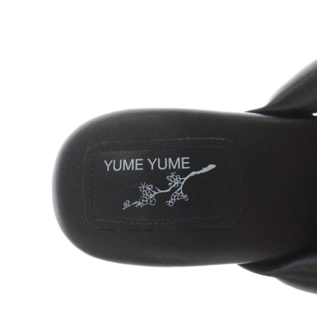 【中古】未使用品 ユメユメ YUME YUME LOVE HEEL サンダル ハート ヒール ラバー 23.0cm 黒 ブラック LM0001