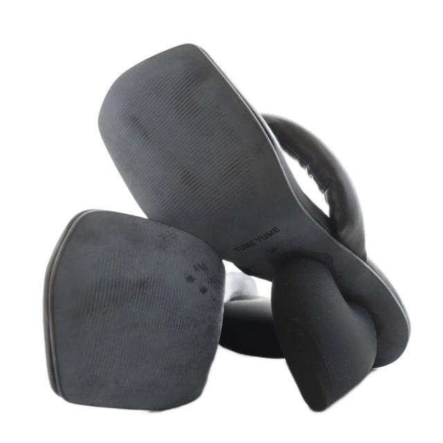 【中古】未使用品 ユメユメ YUME YUME LOVE HEEL サンダル ハート ヒール ラバー 23.0cm 黒 ブラック LM0001