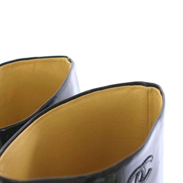 中古】シャネル CHANEL ロングブーツ ラウンドトゥ チャンキーヒール