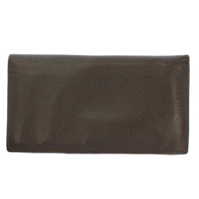 【中古】ブルガリ BVLGARI 長財布 二つ折り ロングウォレット レザー 無地 ワンカラー 茶 ブラウン /BB ■OH メンズ