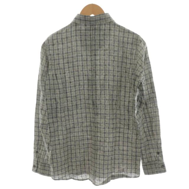 【中古】未使用品 オーレット OURET 16SS シャツ 長袖 チェック 麻 リネン 1 グレー OR161-0351 /AN47 メンズ_1