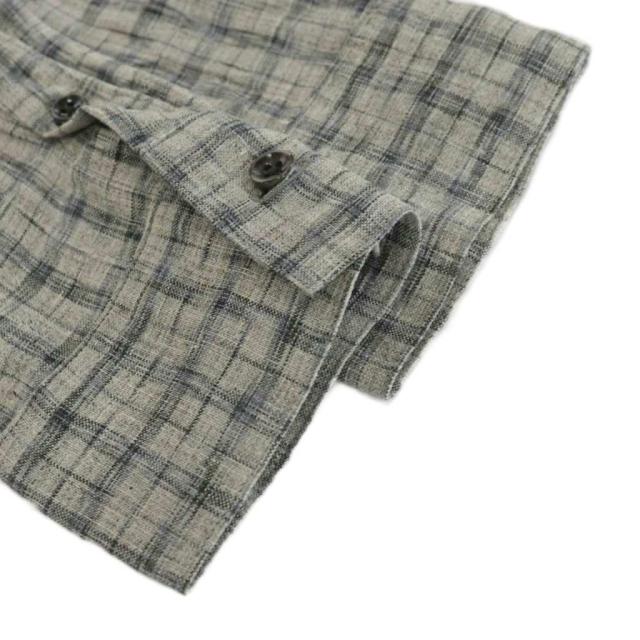 【中古】未使用品 オーレット OURET 16SS シャツ 長袖 チェック 麻 リネン 1 グレー OR161-0351 /AN47 メンズ_3