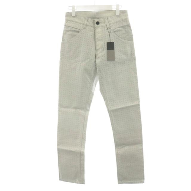 【中古】未使用品 オーレット OURET 16SS パンツ ボタンフライ 総柄 コットン 1 ライトグレー OR161-1162