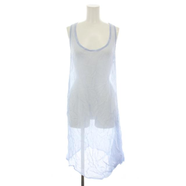 【中古】未使用品 アンドゥムルメステール ワンピース ノースリーブ シアー 36 水色 21-21-551035-00-00 レディース