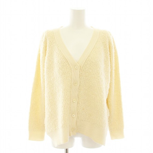 【中古】ドゥロワー 7Gショルダーギャザーカーディガン Vネック 長袖 1 アイボリー 6515-105-0891 ▲H レディース