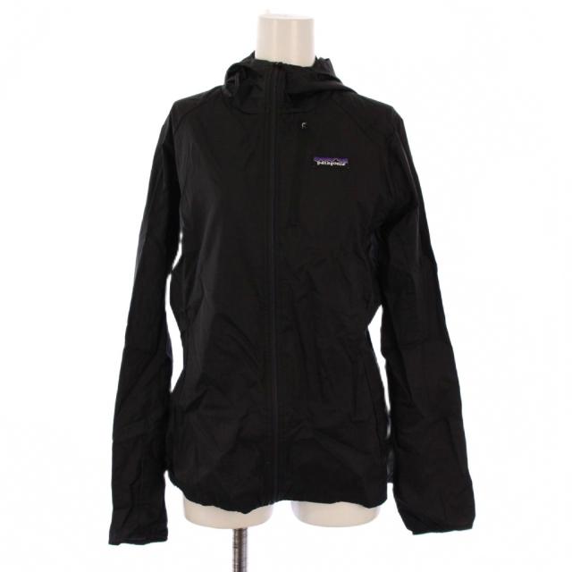 【中古】パタゴニア Patagonia フーディニジャケット ジップアップ ロゴ ナイロン S 黒 24147 /BM ▲H レディース