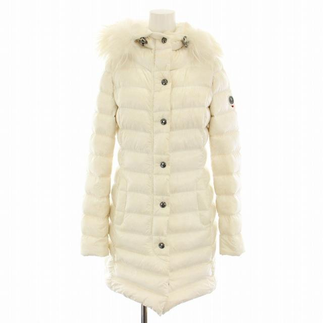 【中古】ケープホーン CAPE HORN ティエラSRL TIERRA SRL ダウンコート アウター フード ラクーンファー 40 白