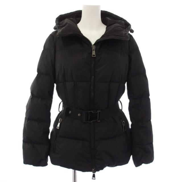 【中古】モンクレール 21AW コルドンセイユ CARDONCELLE JACKET ダウンジャケット アウター ベルト 0 黒 レディース