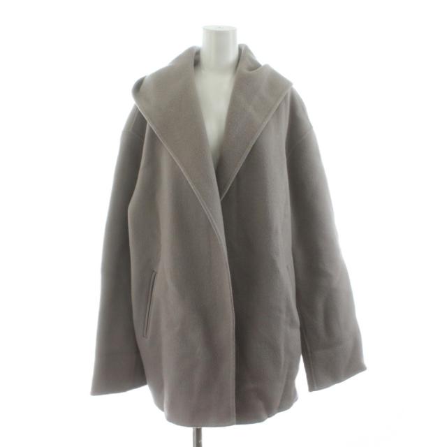【中古】アルページュ STORY 22AW ファー付きフードリバーコート ミドル丈 トッパー ウール 1 グレージュ 12421752