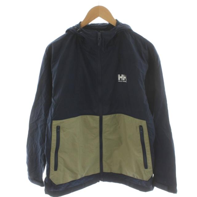 【中古】ヘリーハンセン ベルゲンジャケット マウンテンパーカー ロゴ ナイロン S カーキ 紺 ネイビー HOE12275