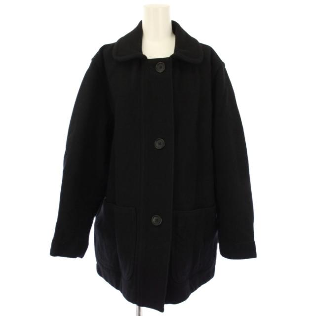【中古】マーガレットハウエル MHL. 23AW HEAVY COTTON WOOL DRILL COAT コート ミドル丈 アウター 2 黒 レディース