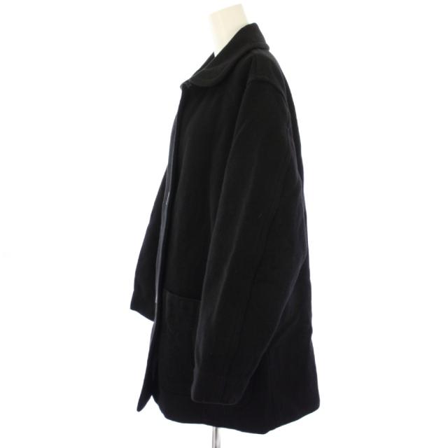 【中古】マーガレットハウエル MHL. 23AW HEAVY COTTON WOOL DRILL COAT コート ミドル丈 アウター 2 黒 レディース_2