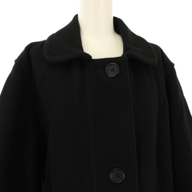 【中古】マーガレットハウエル MHL. 23AW HEAVY COTTON WOOL DRILL COAT コート ミドル丈 アウター 2 黒 レディース_4