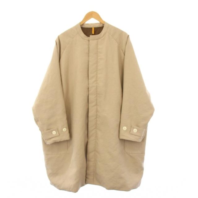 【中古】ヒムカシ POLARTEC インサレーション 中綿ジャケット ノーカラー ロング 3 ベージュ /AN77 ▲H メンズ