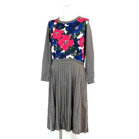 中古 チェスティ Chesty 15aw ワンピース 長袖 ニット プリーツ 花柄 切替 グレー 1 Vgpt レディースの通販はau Pay マーケット ブランド古着のベクトル