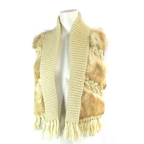 中古 グレースコンチネンタル ニット ベスト ノースリーブ ケーブル ラビット ファー ウール 白系 トップス Vgptの通販はau Pay マーケット ブランド古着のベクトル