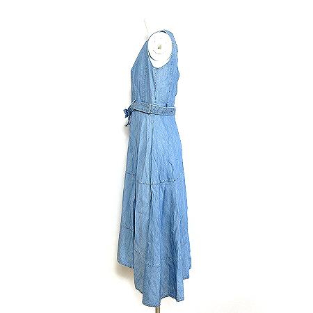 中古 トゥービーシック ワンピース ノースリーブ ロング フレア リボン ビーズ スパンコール リネン混 麻 水色 40の通販はau Pay マーケット ブランド古着のベクトル