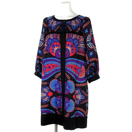 中古 ティビ Tibi ワンピース 七分袖 シルク 100 ペイズリー柄 総柄 黒 2 Vgpt レディースの通販はau Pay マーケット ブランド古着のベクトル