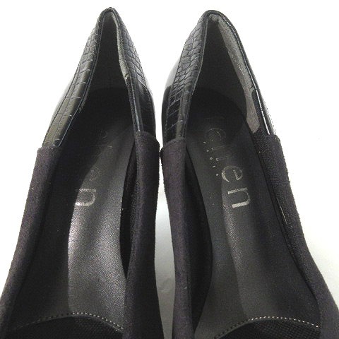 中古】テーン TEHEN パンプス アーモンドトゥ フェイクスエード 切替 
