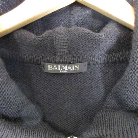 中古】バルマン BALMAIN ニット パーカー ジャケット ジップ