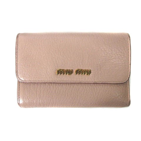 中古】ミュウミュウ miumiu 5MH373 財布 コンパクトウォレット ゴート