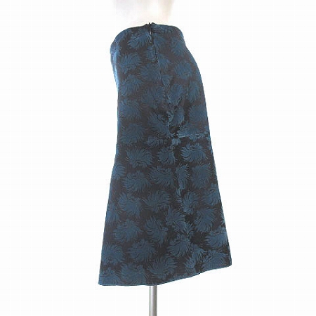 中古】シューマッハ SCHUMACHER スカート ひざ丈 フレア 総柄 花柄  