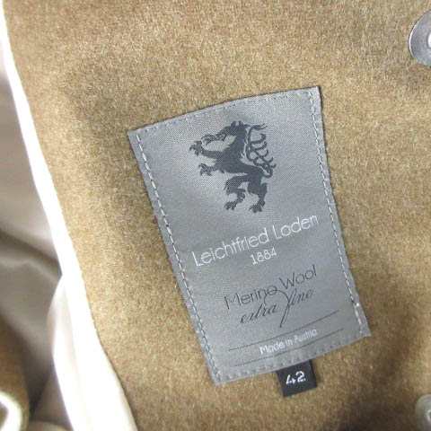 【中古】ローデンタル LODEN TAL ウール ロングコート シングル MERINO WOOL バイカラー アイボリー ブラウン 42 レディース