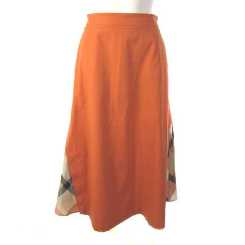 【中古】ブルーレーベルクレストブリッジ 24SS 美品 コットンライクツイルフレアスカート ロングスカート 36の通販は