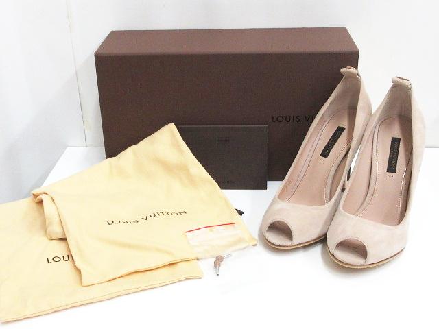 LOUIS VUITTON ベージュ オープントゥパンプス