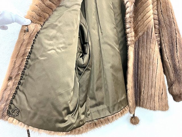 高級 SAGA MINK 毛皮レディースコート ブラウン ファーコート② 高級 SAGA MINK 毛皮レディースコート ブラウン ファーコート②